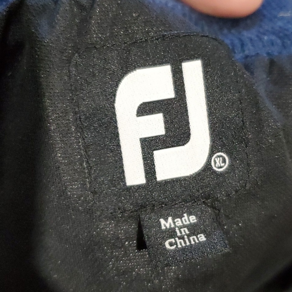 Footjoy blue wool fully lined outdoor knit sweater 1/4 zip - Picture 7 of 8